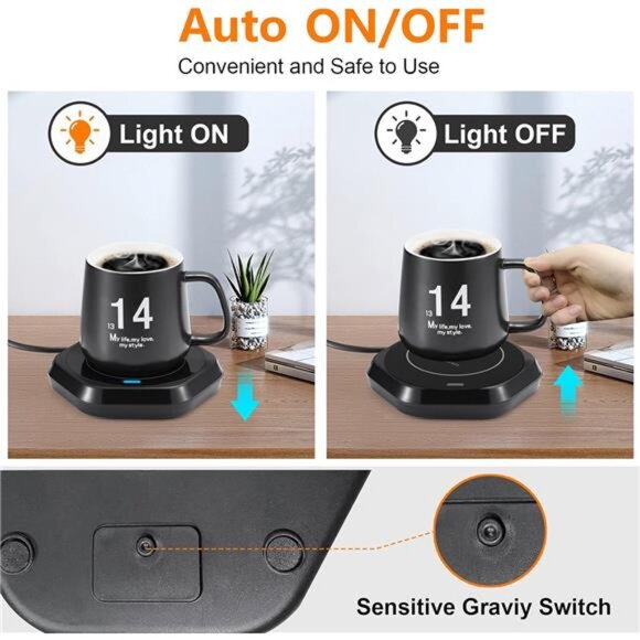 Smart Beverage Heating Plate Candle Wax Cup Warmer Electric Thermostat Coaster - Picture 2 of 7